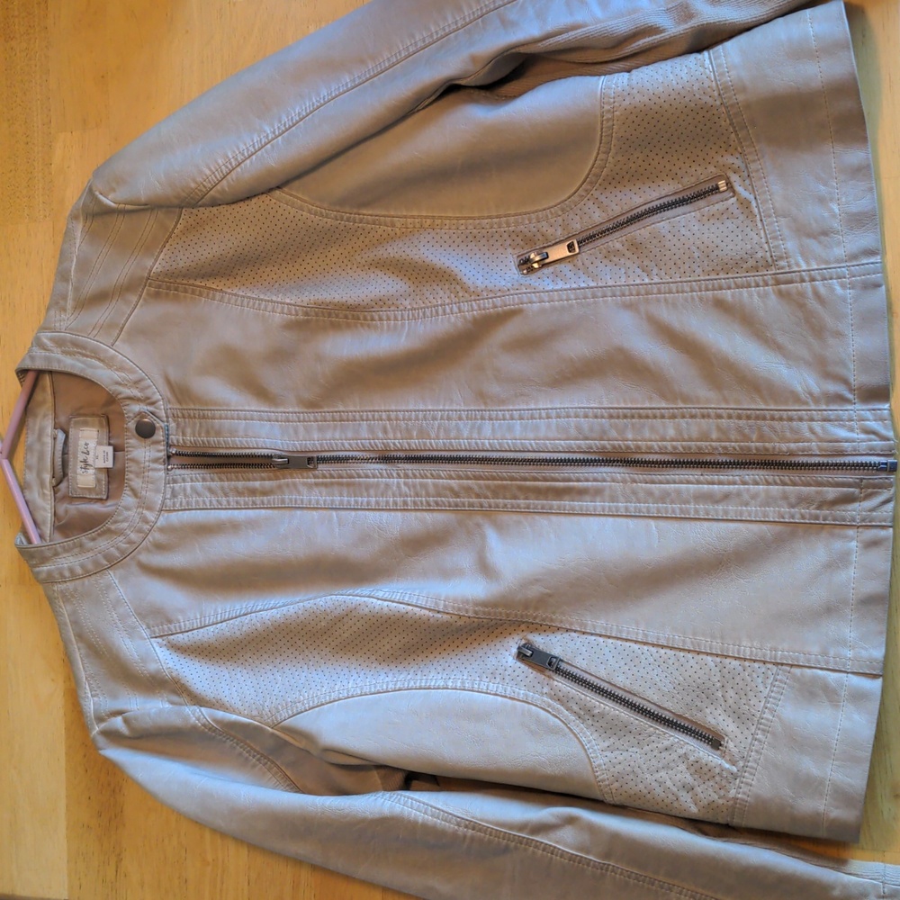 Faux leather moto jacket